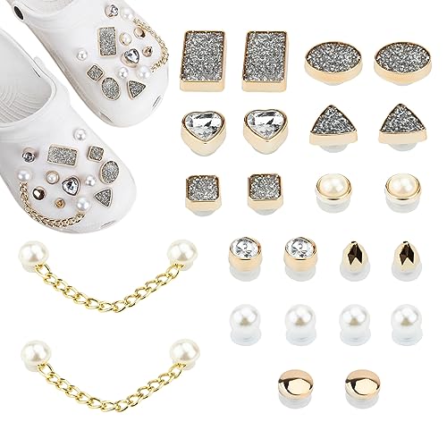 Bekecidi 23 Stücke Schuh Charms, Strass Schuh-Dekoration Perlen Diamant Schuh Charms Glänzende Charms Anstecker Schuhschmuck Zubehör Clog-Dekor für Mädchen Frauen Kinder Erwachsene von Bekecidi