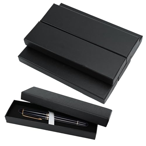 Bekecidi 6 Stück Stifte Verpackung Box Kugelschreiber Boxen Leere Schmucksammelbox für Eröffnungszeremonie, Geburtstag, Auszeichnungen Gedenken (Schwarz) von Bekecidi