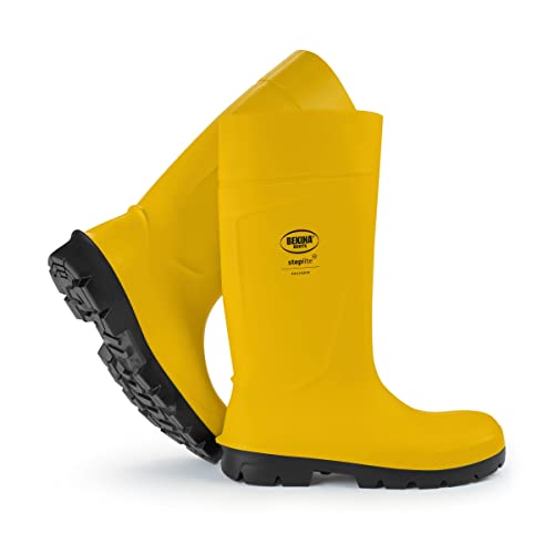 Steplite Easygrip S5 Fischerei Sicherheitsstiefel für Herren und Damen mit Stahlkappe und Stahlsohle, rutschfest, Arbeitsstiefel Industrie, federleicht, isolierend bis - 20 Grad, gelb, EU 42 von Bekina