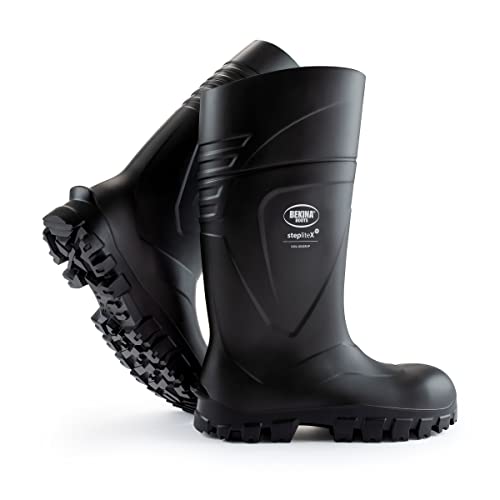 Bekina Steplite X S5 Robuste Sicherheitsstiefel für Herren und Damen, rutschfest, Weite Passform, Arbeitsstiefel für die Bauwirtschaft, Chemikalienbeständig, bis -30 Grad, schwarz, EU 42 von Bekina