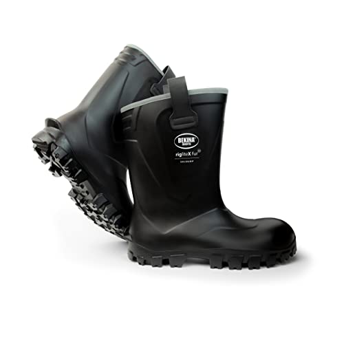 Riglite X Winterstiefel für Herren und Damen gefüttert und wasserdicht mit Stahlkappe und Stahlsohle, rutschfest, leichte Arbeitsstiefel für Landwirtschaft und Industrie, isolierend, schwarz, EU 43 von Bekina