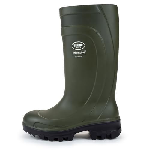 Thermolite Iceshield S5 Sicherheitsstiefel für Herren und Damen mit Stahlkappe und Stahlsohle, rutschfest, weite Passform, Winterstiefel isolierend bis - 50 Grad, stoßdämpfender Absatz, grün, EU 39 von Bekina