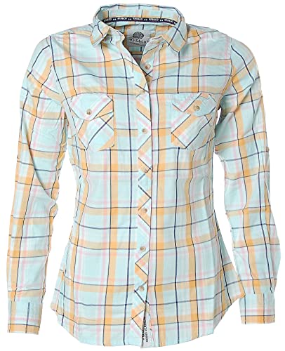 Bekleidung Kangaroos Damen Bluse kariert (34, Mint/Gelb) von Bekleidung