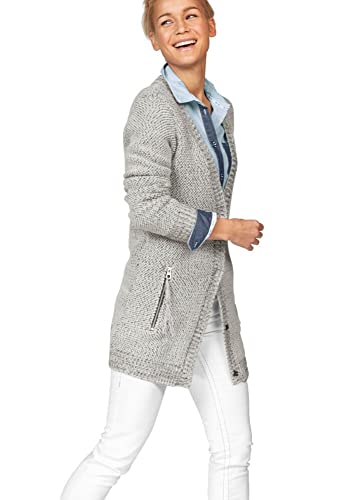 Bekleidung Kangaroos Damen Long Strickjacke (36-38, Grau meliert) von Bekleidung