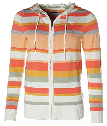 Bekleidung Kangaroos Damen Strickjacke mit Kapuze Streifen (Orange, 36-38) von Bekleidung