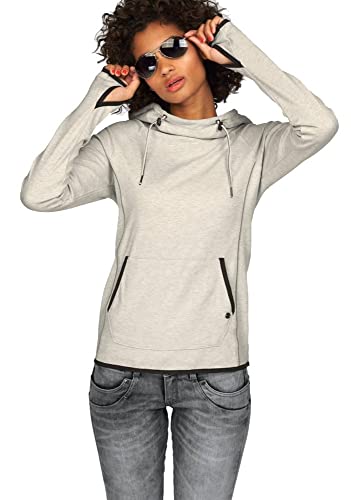 Kangaroos Damen Langarmshirt Langarm Shirt mit Kapuze (32-34, Ecru Melange) von Bekleidung