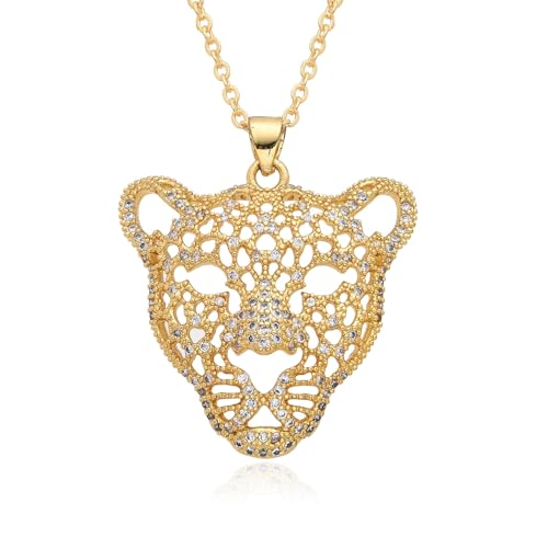 Belachick Gedenken Halskette Ketten Schmuck Herren Frauen Anhänger Necklace Löwenkopf Anhänger Halskette Für Herren Hip-Hop Halskette E333 von Belachick