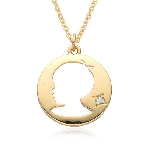 Belachick Gedenken Halskette Ketten Schmuck Herren Frauen Anhänger Necklace Paar Halskette, Jungen Und Mädchen, Micro Intarsien Mit Bunten Zirkon Anhänger Halskette B350 von Belachick