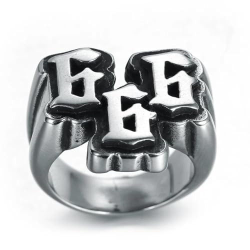 Belachick Klassisch Ring Ringe Damen Bijouterie Herren Herren Punk Digital 666 Ring 13 von Belachick