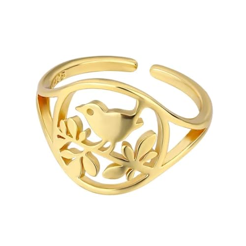 Belachick Klassisch Ring Ringe Damen Bijouterie Herren Hohle Astvögel Formen Öffnungsringe Für Frauen Individuell Kreativer Verstellbarer Ring Größenveränderbar Gold Belachick Klassisch Ring Ringe Damen Bijouterie Herren Hohle Astvögel Formen Öffnungsringe Für Frauen Individuell Kreativer Verstellbarer Ring Größenveränderbar Gold von Belachick
