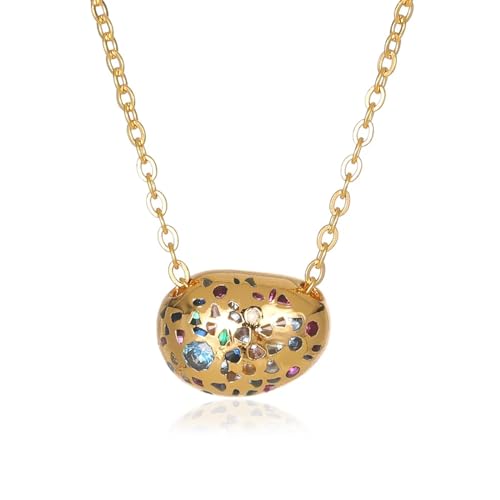 Belachick Retro Halskette Ketten Schmuck Herren Frauen Anhänger Necklace Halskette Für Damen, Farbiger Stein Mit Wunderschönen Gebrochenen Edelstein-Paardekorationen. Goldfarben Belachick Retro Halskette Ketten Schmuck Herren Frauen Anhänger Necklace Halskette Für Damen, Farbiger Stein Mit Wunderschönen Gebrochenen Edelstein-Paardekorationen. Goldfarben von Belachick