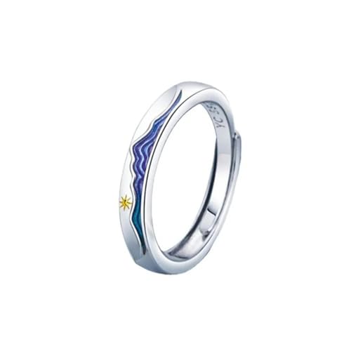 Klassisch Ring Ringe Damen Bijouterie Herren Berg-Meer-Ringe Für Paare, Damen, Herren, Größenverstellbar, 1 Stück Klassisch Ring Ringe Damen Bijouterie Herren Berg-Meer-Ringe Für Paare, Damen, Herren, Größenverstellbar, 1 Stück von Belachick