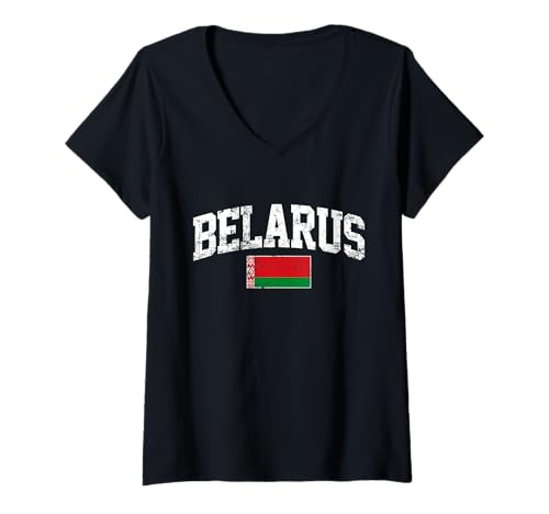 Damen Belarus Geschenk Belarus Urlaub Belarus Reise nach Weißrussland T-Shirt mit V-Ausschnitt von Belarus gift Belarus vacation Belarus trip