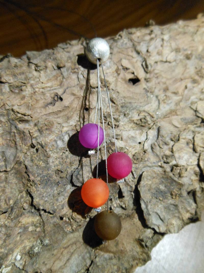 Perlenkette 4-Reihige Y-Kette Rosa Lila Orange Braun Polariskette Polaris Kette Halskette von BelasPerlenparadies