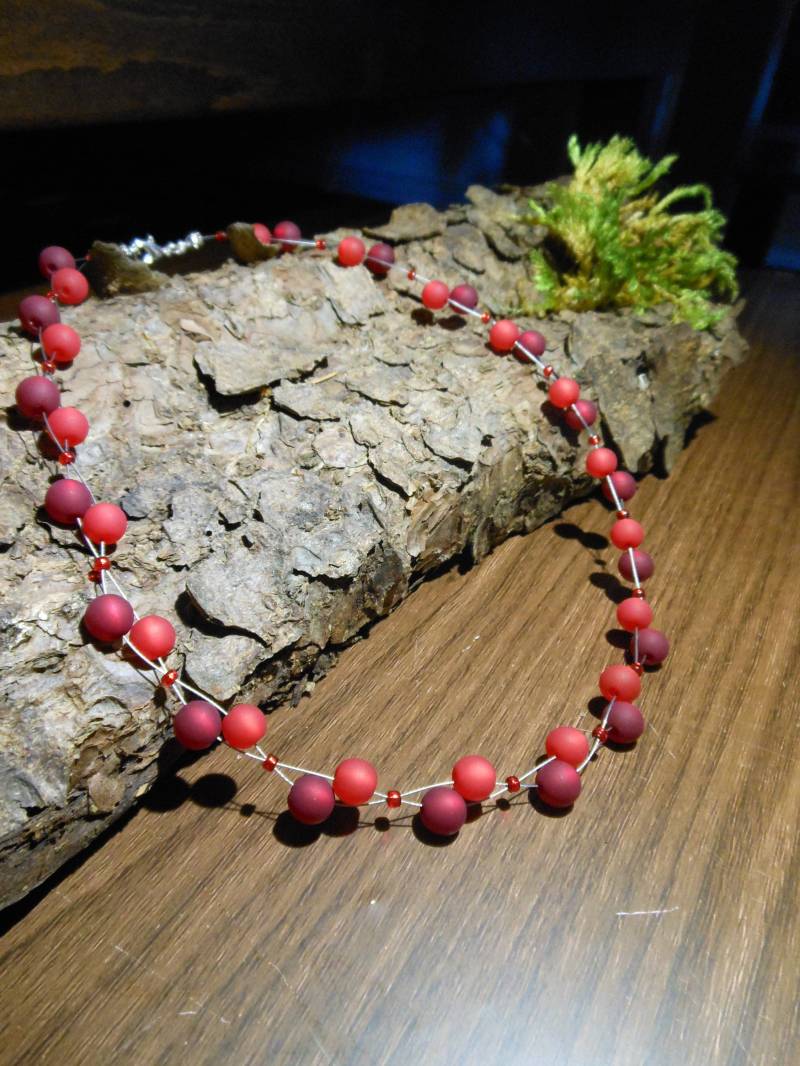 Perlenkette Rot Polariskette Halskette Polaris Kette von BelasPerlenparadies