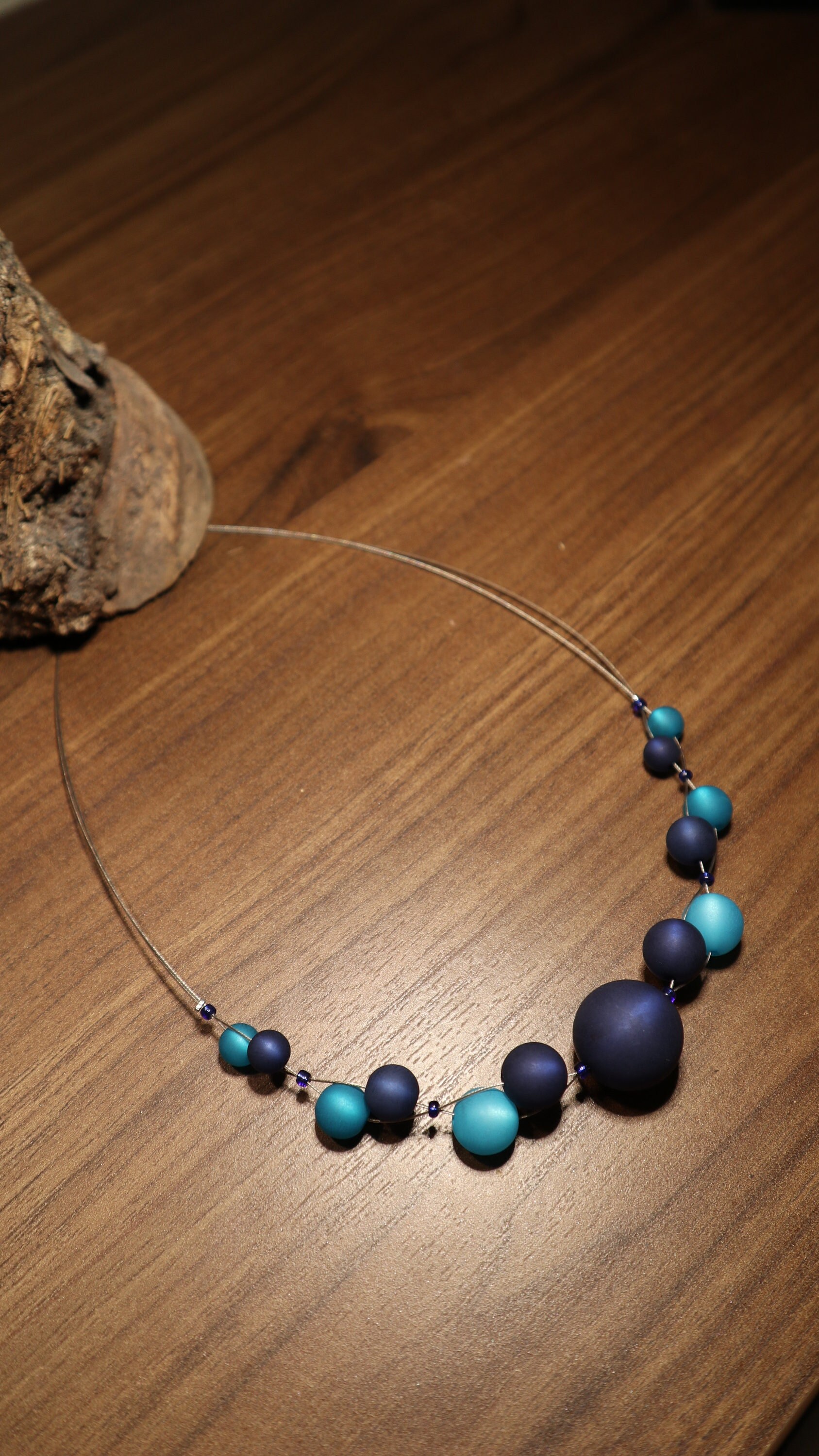 Polariskette Blau Hellblau Dunkelblau Halskette Collier Polaris Kette Polariskette Blau Hellblau Dunkelblau Halskette Collier Polaris Kette von BelasPerlenparadies