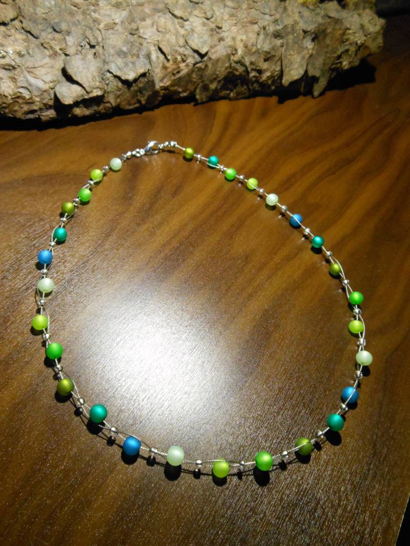 Polariskette Grün Blau Halskette Polaris Kette von BelasPerlenparadies