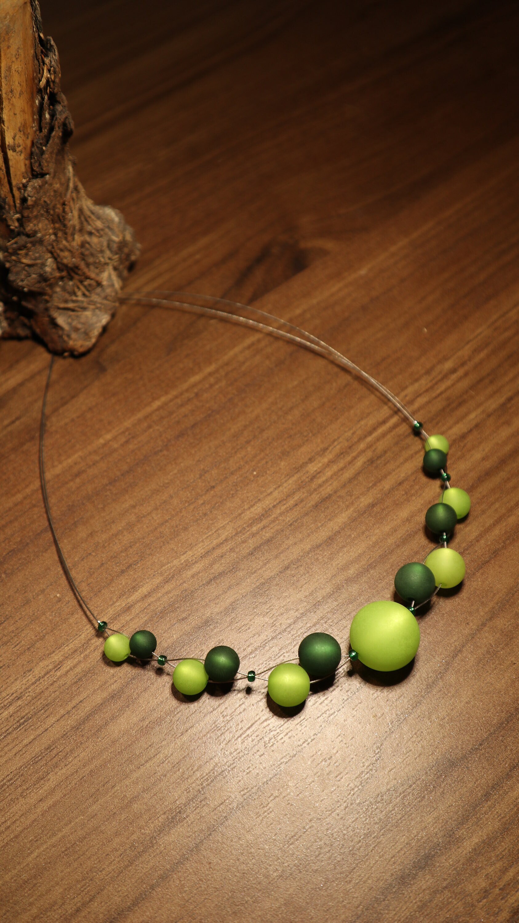 Polariskette Grün Dunkelgrün Halskette Collier Polaris Kette Polariskette Grün Dunkelgrün Halskette Collier Polaris Kette von BelasPerlenparadies