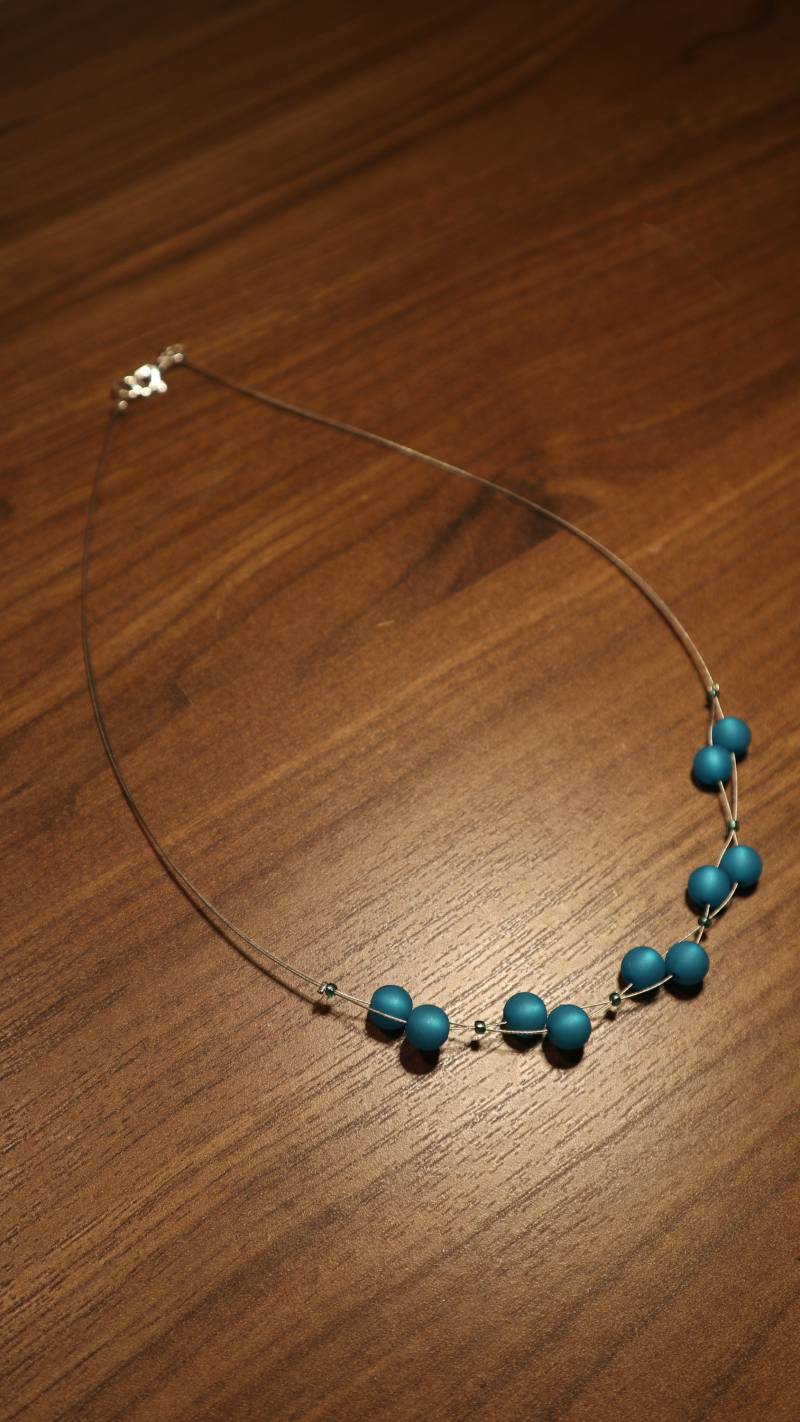 Polariskette Hellblau Halskette Polaris Kette von BelasPerlenparadies