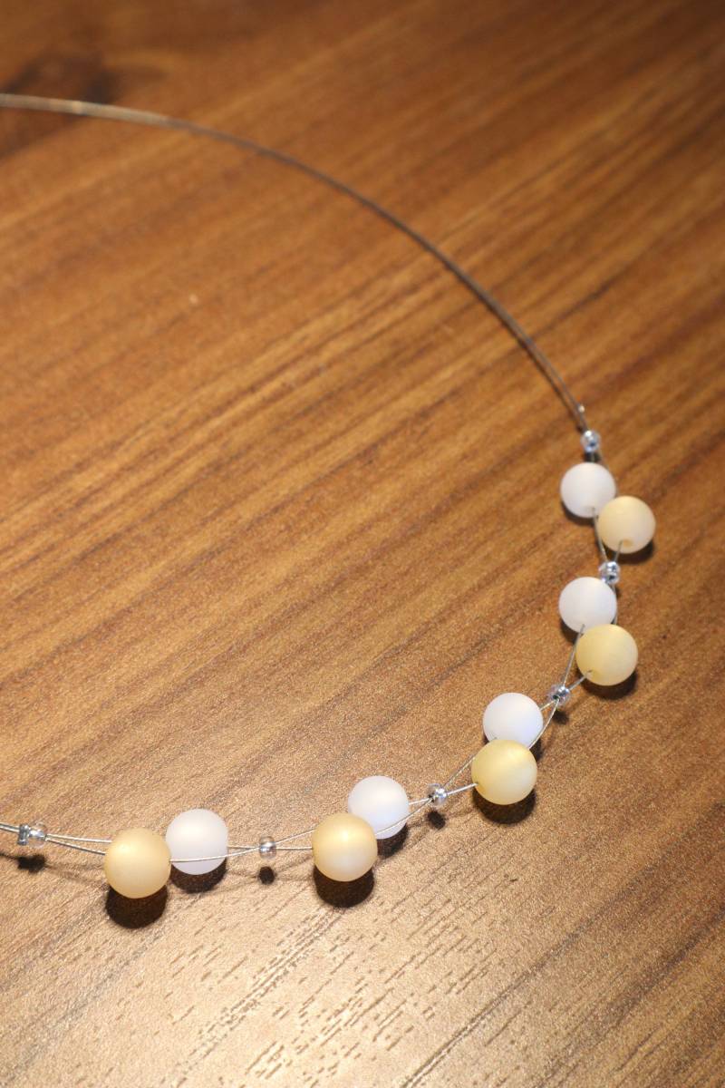 Polariskette Weiss Champagner Halskette Polaris Kette von BelasPerlenparadies