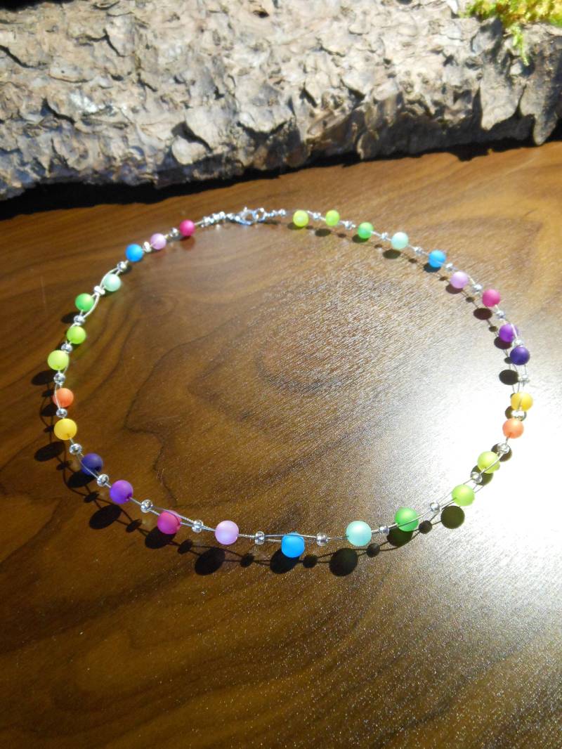 Zarte Polariskette Halskette Polaris Kette Bunt von BelasPerlenparadies