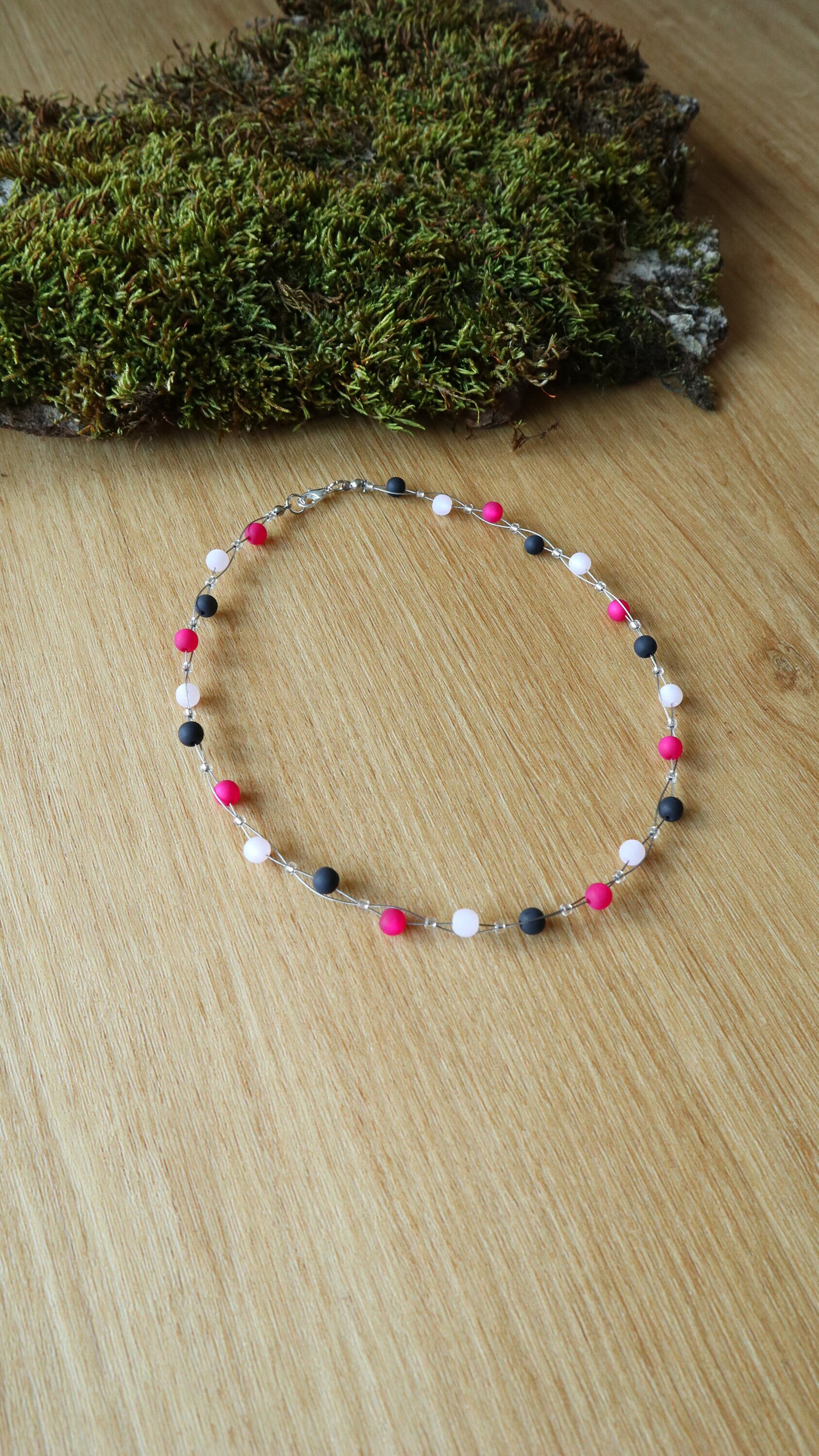 Zarte Polariskette Pink Schwarz Halskette Polaris Kette Zarte Polariskette Pink Schwarz Halskette Polaris Kette von BelasPerlenparadies