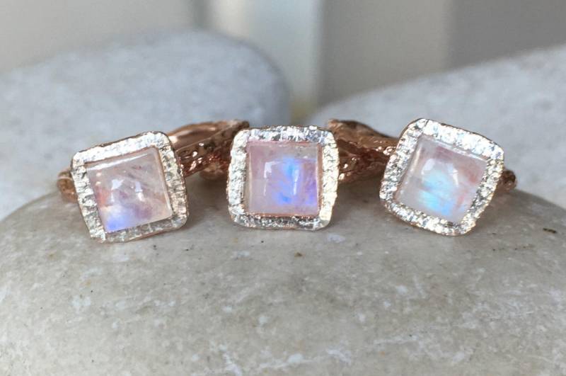 Roségold Mondstein Verlobungsring - Unikat Edelstein Ring - Juni Geburtsstein Sterling Silber Ring von Belesas