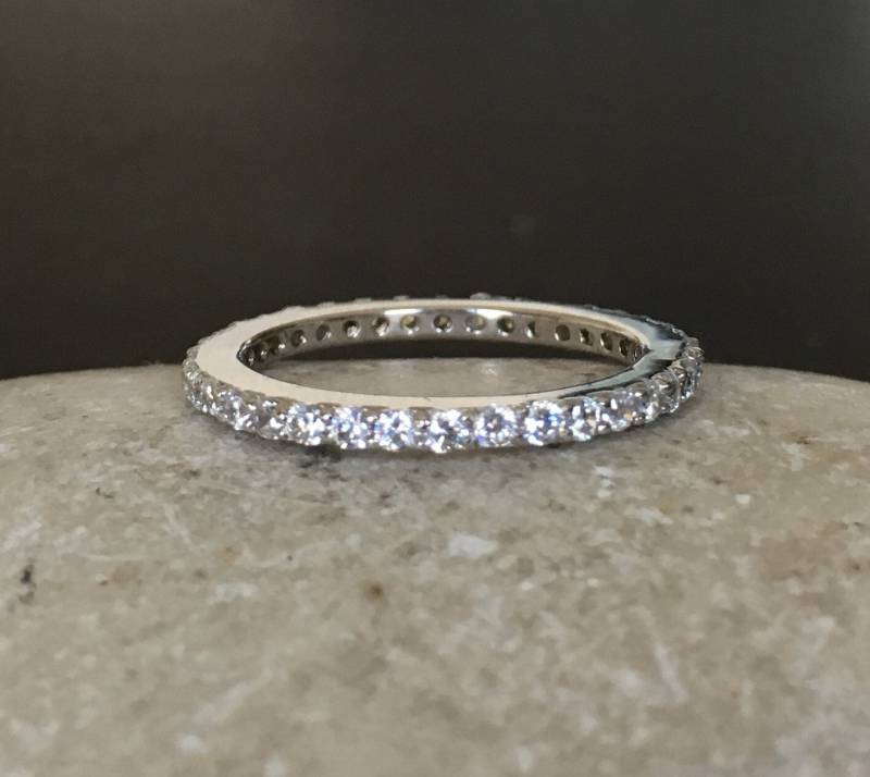Voll Eternity Silber Band - Ehering Für Sie - Cubic Zirconia Band von Belesas