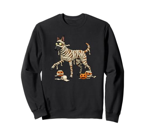 Belgische Malinois Mumie Kürbis Halloween Kinder Herren Damen Sweatshirt von Belgian Malinois Lovers Halloween Outfits Boy Girl