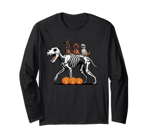 Belgische Malinois Skelett Mama Hexe Halloween Herren Damen Langarmshirt von Belgian Malinois Lovers Halloween Outfits Boy Girl