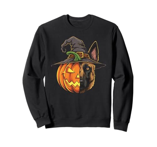 Belgische Malinois Kürbis Jack O Laterne Halloween Kinder Herren Sweatshirt von Belgian Malinois Lovers Halloween Pumpkin Outfits