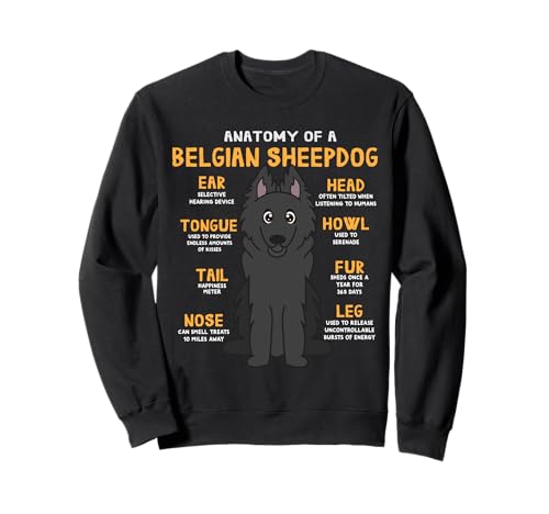Belgischer Schäferhund Anatomie Lustiger Hund Mama Papa Süße Sweatshirt von Belgian Sheepdog Funny Gifts Co