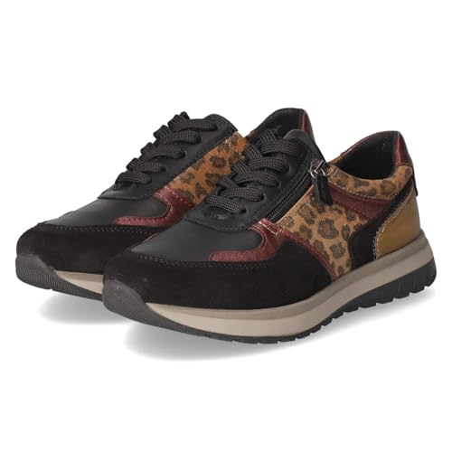 Beliana 1705/12726 Black orthopädischer Schnürhalbschuh Glattleder Damen in braun-Kombi - Gr. 40 von Beliana