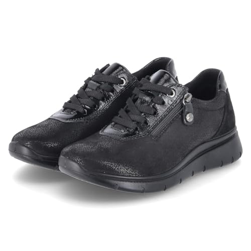 Beliana 85651001170011 Schnürhalbschuh Leder & Textil Damen in schwarz - Gr. 37 von Beliana