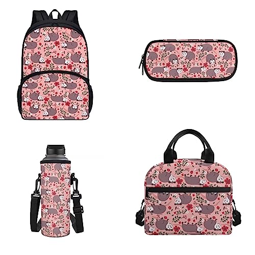 Belidome 4-teiliges Rucksack-Set für 43,2 cm (17 Zoll) Laptop-Rucksack, Camping-Rucksack für Jungen und Mädchen, Possums, Einheitsgröße, Kinderrucksack von Belidome