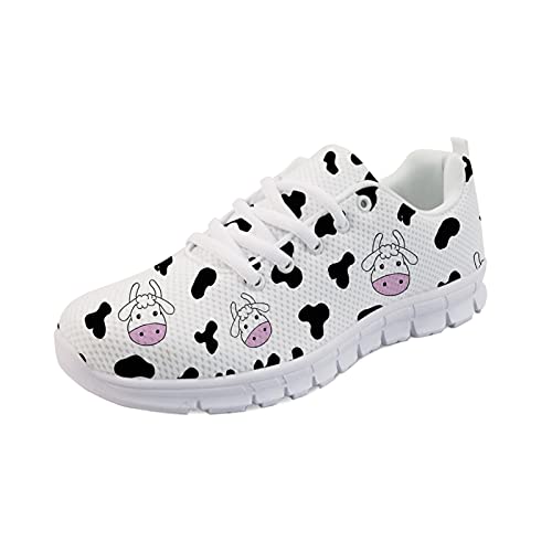 Belidome Cartoon Kuh Unisex Sportschuhe Sneaker für Frauen Männer Langlebige weiche atmungsaktive Schuhe von Belidome