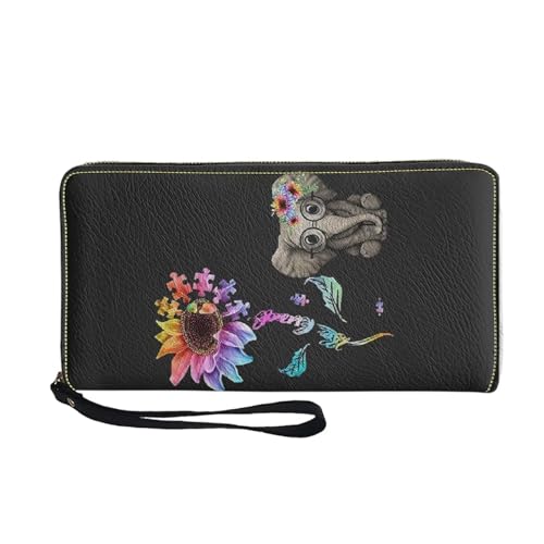 Belidome Damen Geldbörse Geldbörse Tasche Wristlet Strap Leichte Münze Handtasche, Elefant Sonnenblume, Einheitsgröße von Belidome