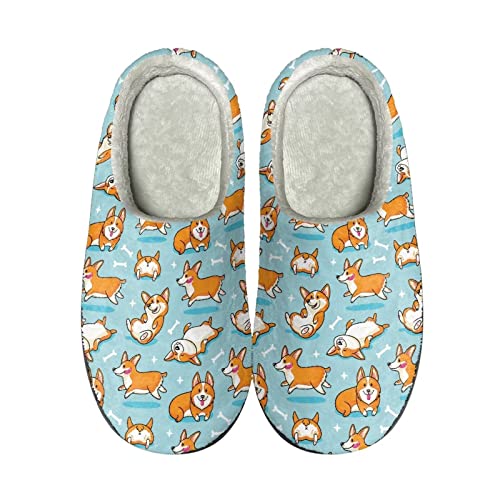 Belidome Damen Herren Warm Slipper Winter Hausschuhe für Indoor Outdoor, Corgi Dog, Large Belidome Damen Herren Warm Slipper Winter Hausschuhe für Indoor Outdoor, Corgi Dog, Large von Belidome