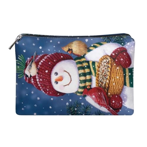 Belidome Damen Make-up Taschen Handtasche Geldbörse für Frauen, Christmas Snowman-2 (Weihnachts-Schneemann, Einheitsgröße von Belidome