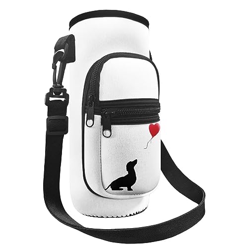 Belidome Dog Love Kinder-Wasserflaschenhalter für Kinder und Herren, Schultertasche, Umhängetasche, Tragetasche, Tragetasche für Wandern, Sport von Belidome