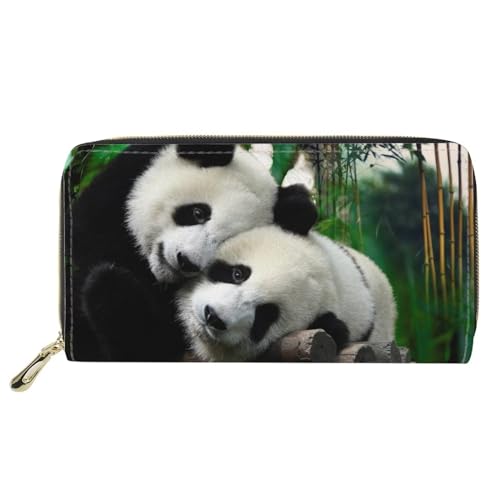 Belidome Frauen Leder Geldbörse Geldbörse Münze Handtasche Beutel mit Reißverschluss, panda, Einheitsgröße von Belidome