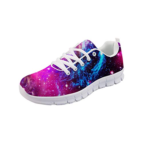 Belidome Galaxy Sports Sneaker Trainer Flache Schnürschuhe für Frauen Männer Breathable Soft 38EU von Belidome