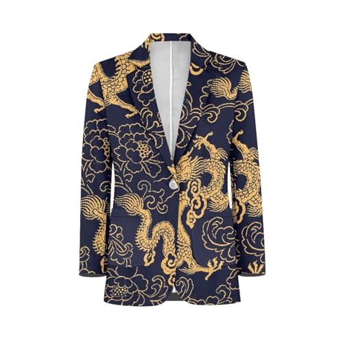 Belidome Herren Casual Anzüge Blazer Abendessen Jacken Mantel, Chinesischer Drache, L von Belidome