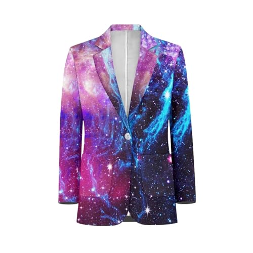 Belidome Herren Casual Anzüge Blazer Abendessen Jacken Mantel, Galaxy Star, 2XL von Belidome