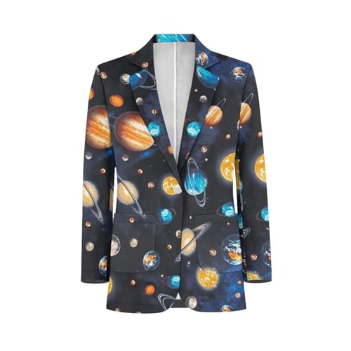 Belidome Herren Casual Anzüge Blazer Abendessen Jacken Mantel, Universum Planet, 2XL von Belidome