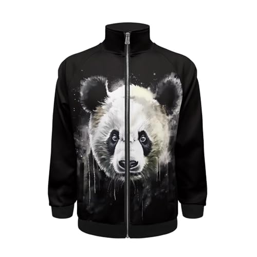 Belidome Herren Casual Stehkragen Sweatshirt Jacken, panda, XS von Belidome