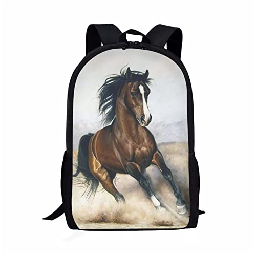 Belidome Kinder-Schulrucksack für Jungen und Mädchen, Schultertasche, Tierpferd, Einheitsgröße von Belidome