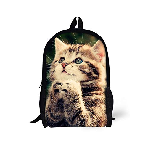 Belidome Kinder Schulrucksack für Jungen Mädchen Schulter Büchertasche, Katze 3, Einheitsgröße von Belidome