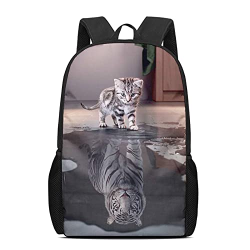 Belidome Kinder Schulrucksack für Jungen Mädchen Schulter Büchertasche, Katze Tiger, Einheitsgröße von Belidome