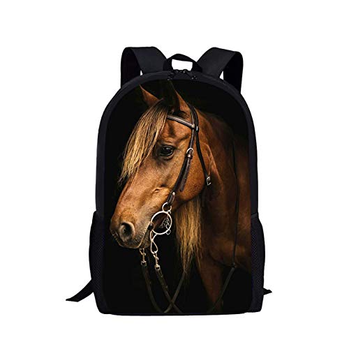 Belidome Kinder-Schulrucksack für Jungen und Mädchen, Schultertasche, Büchertasche, Pferd 2, Einheitsgröße Belidome Kinder-Schulrucksack für Jungen und Mädchen, Schultertasche, Büchertasche, Pferd 2, Einheitsgröße von Belidome